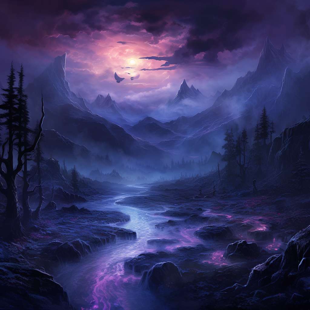 Mournhollow world illustration - Dark Fantasy, Monster Hunting theme