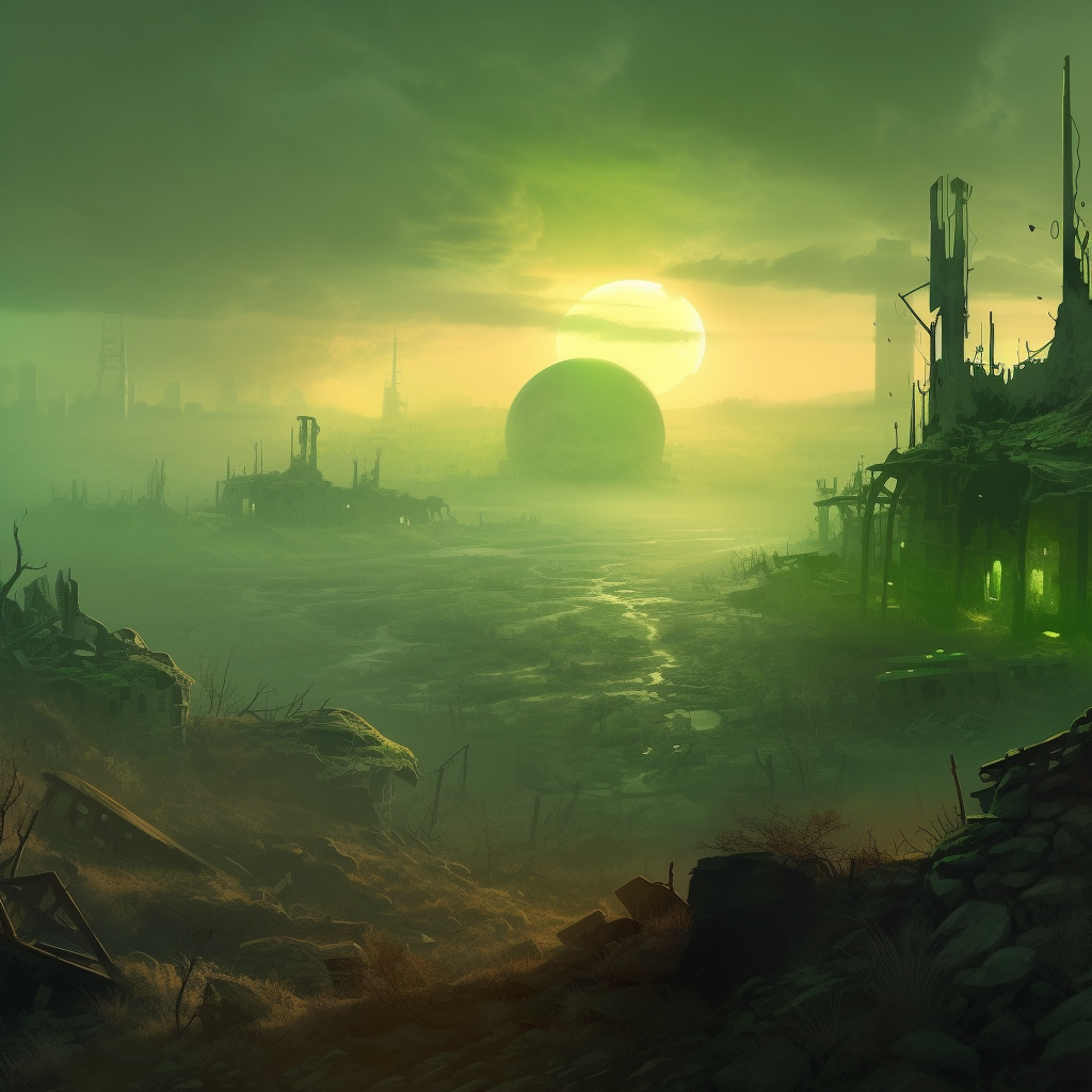 Wastelands world illustration - Post-Apocalyptic theme