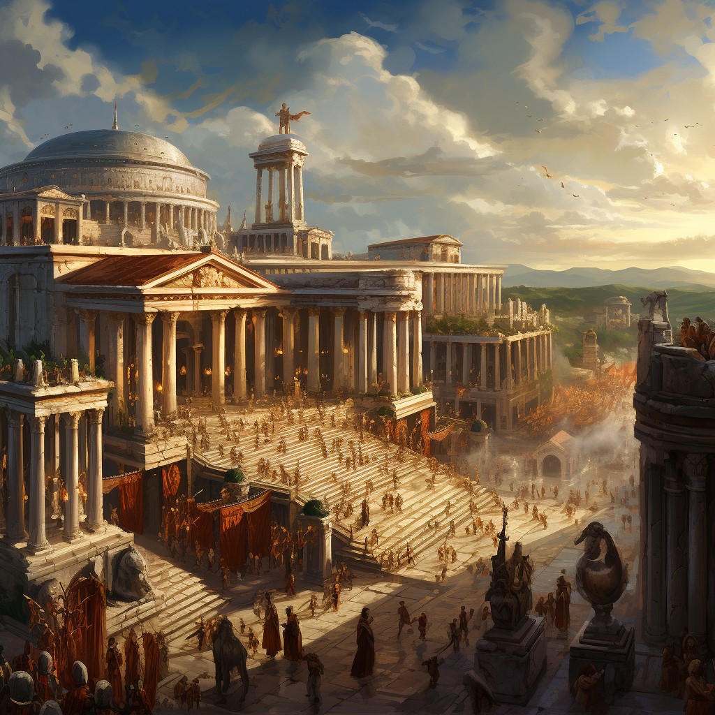 Roman School of Magic world illustration - Ancient Rome theme